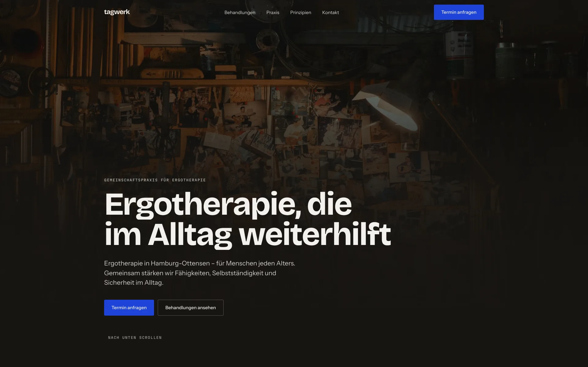 Vorschau einer modernen Website für eine Ergotherapiepraxis in Hamburg-Ottensen