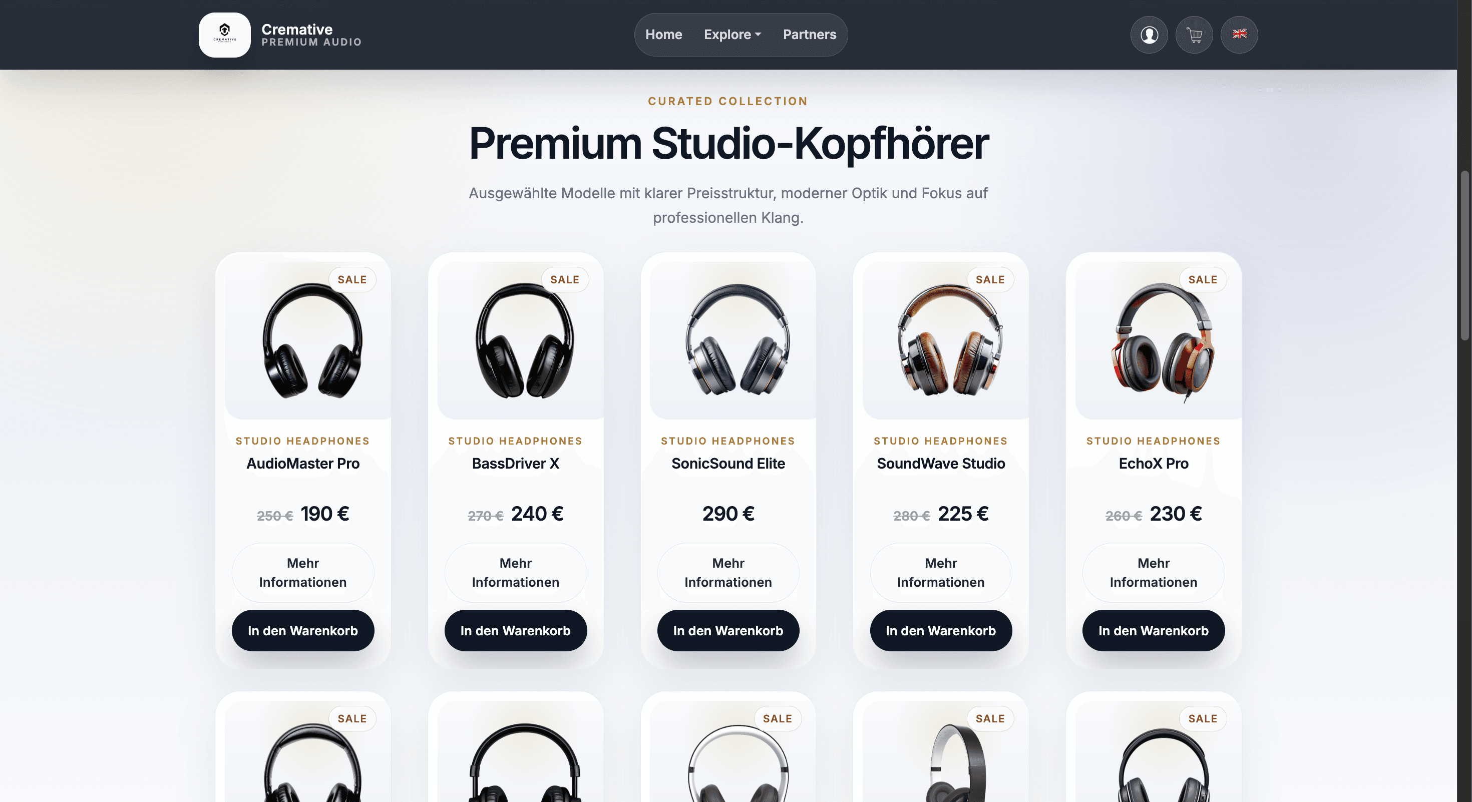 Headphone Store interface preview